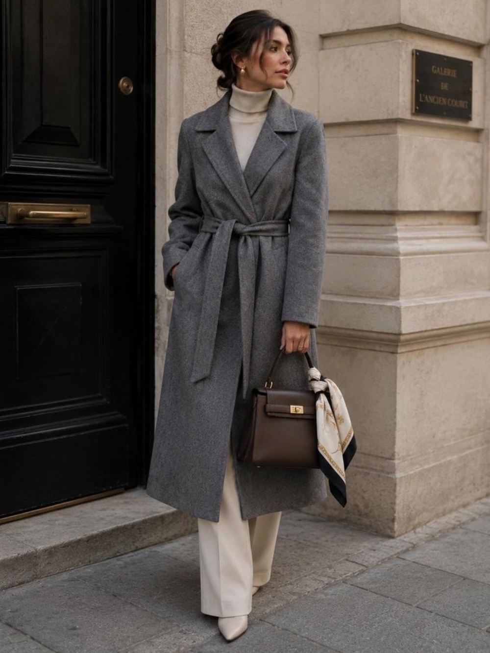 Banana Republic Women's Charcoal Gray Belted Trench Coat